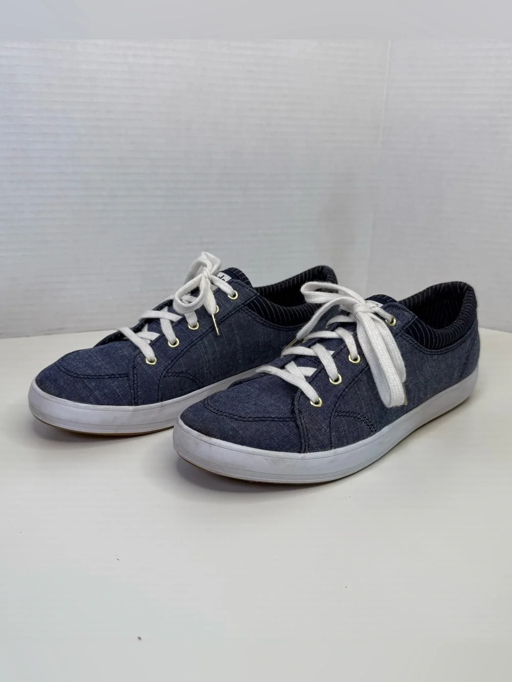 Keds Center III Textile Lace Up Women's Denim Chambray Shoes Sneakers Size 7.5